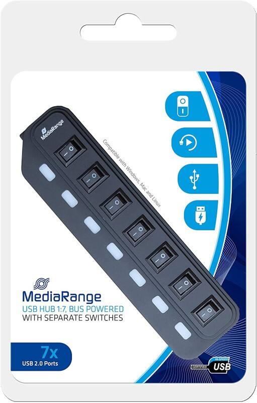 MediaRange USB Hub MRCS504 7 x USB 2.0
