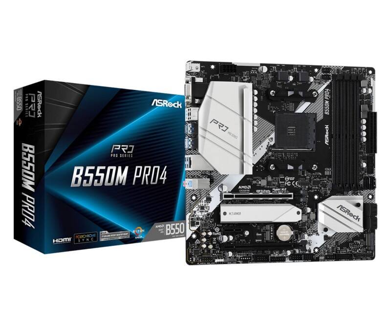 Asrock Pro4 Motherboard B550M AMD B550 Micro-ATX