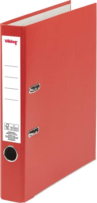 Viking Ordner A4 50 mm Rot 2 Ringe Pappkarton, PP (Polypropylen) Matt