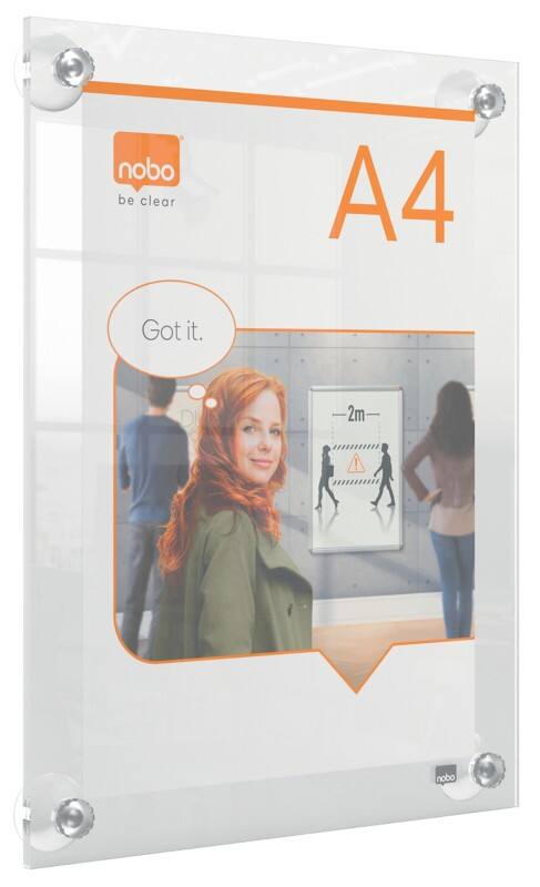 Nobo Premium Plus A4 Inforahmen 1915600 26,1 (B) x 2,4 (T) x 34,6 (H) cm 1915600 A4-Acryl Wiederverwendbar