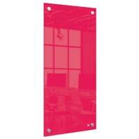 Nobo Kleines Wandmontierbares Whiteboard 1915605 Trocken Abwischbar Glasoberfläche Rahmenlos 300 x 600 mm Rot