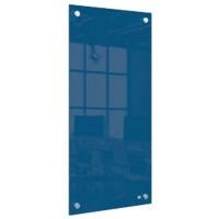 Nobo Kleine Wandmontierbare Whiteboard-Tafel 1915607 Trocken Abwischbar Glasoberfläche Rahmenlos 300 x 600 mm Blau