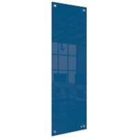 Nobo Kleine Wandmontierbare Whiteboard-Tafel 1915608 Trocken Abwischbar Glasoberfläche Rahmenlos 300 x 900 mm Blau