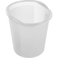 helit Abfallbehälter Kunststoff Weiß Transluzent 28,4 x 28,4 x 30 cm 4 Stück