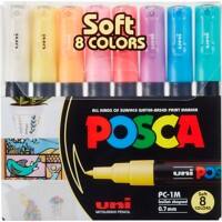 POSCA PC-1M Farbmarker Kalligraphie Färbig sortiert 8 Stück