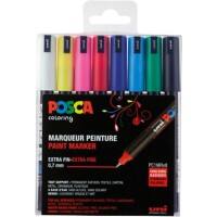 POSCA 96082000 Farbmarker Färbig sortiert Extra Fein Kalligraphie 0,7 mm 8 Stück