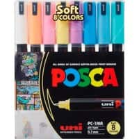 POSCA PC-1MR Farbmarker Pastell Kalligraphie Färbig sortiert 8 Stück