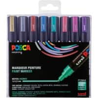 POSCA PC-5M Farbmarker Metallic Kalligraphie 2.5 mm Färbig sortiert 8 Stück