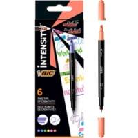 BIC Intensity Dual Textmarker Pastel Mehrfärbig Filzspitze 0.8 mm Nein 6 Stück