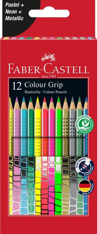 Faber-Castell Colour Grip Buntstifte Farbig sortiert 12 Stück