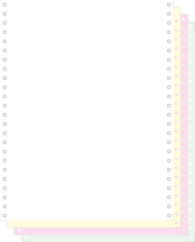 Exacompta Computerpapier 62424E 24 cm x 12" 56/53/53/57 g/m² Grün, Rosa, Weiß, Gelb 500 Stück
