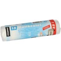 PAPSTAR Müllsäcke 35 L  Tragegriff Transparent HDPE (Hochdichtes Polyethylen) Tragegriff 15 Stück