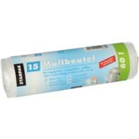 PAPSTAR Müllsäcke 60 L  Tragegriff Transparent HDPE (Hochdichtes Polyethylen) Tragegriff 15 Stück