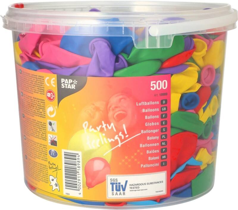 PAPSTAR Luftballons 12 x 13,5 cm Farbig sortiert 500 Stück