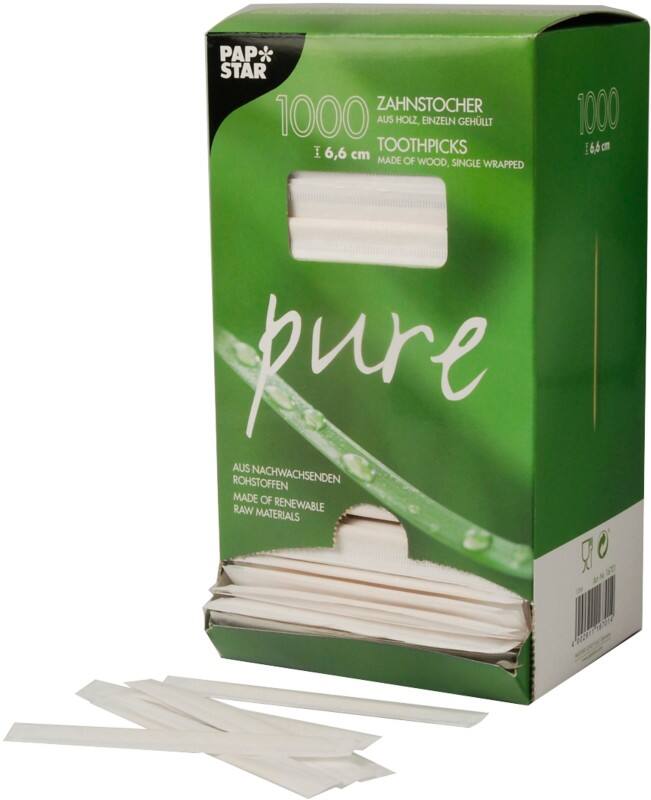 PAPSTAR Mehrweg Zahnstocher Holz Naturbraun 1000 Stück