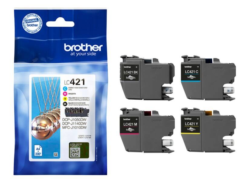 Brother LC421VAL Original Tintenpatrone Schwarz, Cyan, Magenta, Gelb Multipack 4 Stück
