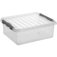 Sunware Aufbewahrungsbox Kunststoff Q Line Transparent 25 Liter 170 (H) x 425 (B) x 330 (T) mm 6 Stück