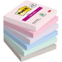 Post-it Soulful Super Sticky Haftnotizen 76 x 76 mm Farbig sortiert Quadratisch Blanko 90 Blatt Vorteilspackung 4 + 2 Gratis