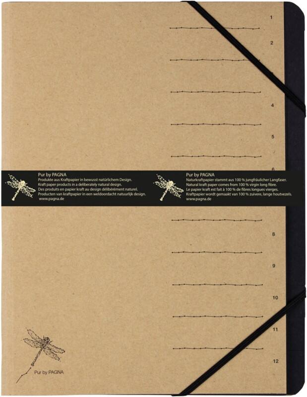 Ordnungsmappe PAGNA PUR by PAGNA 40061-11 Recycelte Pappe Gummiband 24,5 (B) x 0,5 (T) x 32 (H) cm Beige