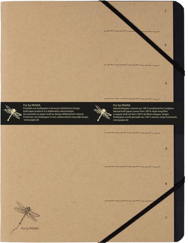 Ordnungsmappe PAGNA PUR by PAGNA 40060-11 Recycelte Pappe Gummiband 24,5 (B) x 0,4 (T) x 32 (H) cm Beige