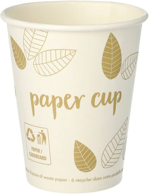 PAPSTAR pure Einweg Becher Pappe 200 ml 92 mm Creme 50 Stück