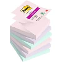 Post-it Sticky Z- Haftnotizen Soulful 76 x 76 Farbig sortiert 90 Blatt 6 Stück