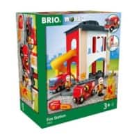 RAVENSBURGER Brio World Große mit Feuerwehr-Einsatzfahrzeug und Feuerwehrmann - Kleinkindspielzeug 63383300 Feuerwehr Station Altersgruppe: 3+