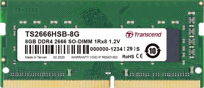 Transcend RAM Ts2666Hsb-8G So-Dimm 2666 Mhz DDR4  8 GB (1 x 8GB)