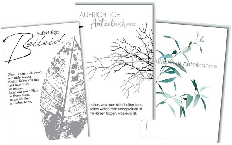 Braun & Company Trauerkarten Mehrfarbig 230gsm 5939-0042 3 Stück