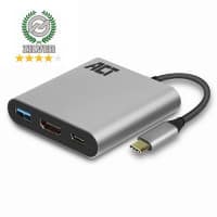 ACT USB-C-zu-HDMI-Adapterr mit PD-Passthrough 60W, 4K, USB-A