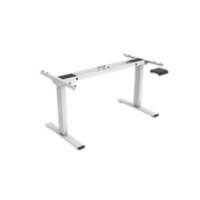 euroseats Economy Sitz-Stehschreibtischgestell Rechteckig Weiß T-Fuß 800 mm (T) x 1.250 mm (H) Metall
