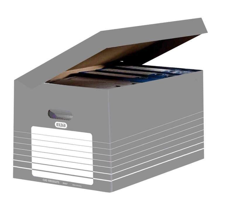 ELBA Tric Wellpappe Archivbox Grau 345mm x 280mm x 450mm 10 Stück