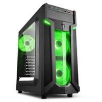 Sharkoon Computergehäuse VG6-W Midi Tower Metall Schwarz, Grün