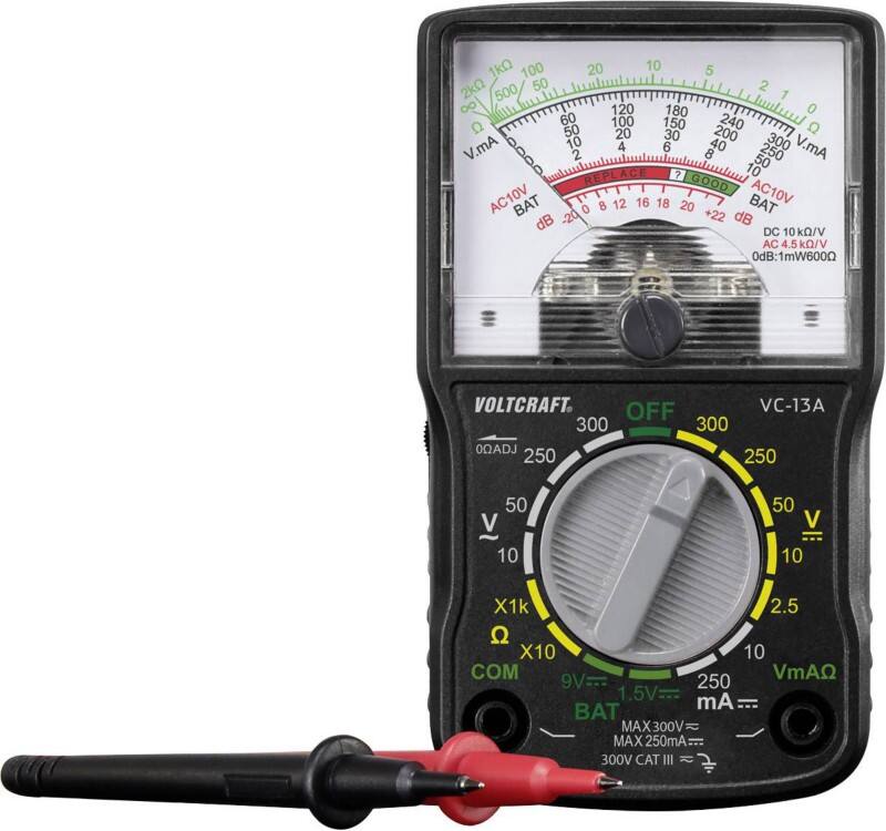 Voltcraft Tragbares Multimeter VC-13A Stromversorgung: Batterie Test Typ: Spannung, Strom, Widerstand, Frequenz