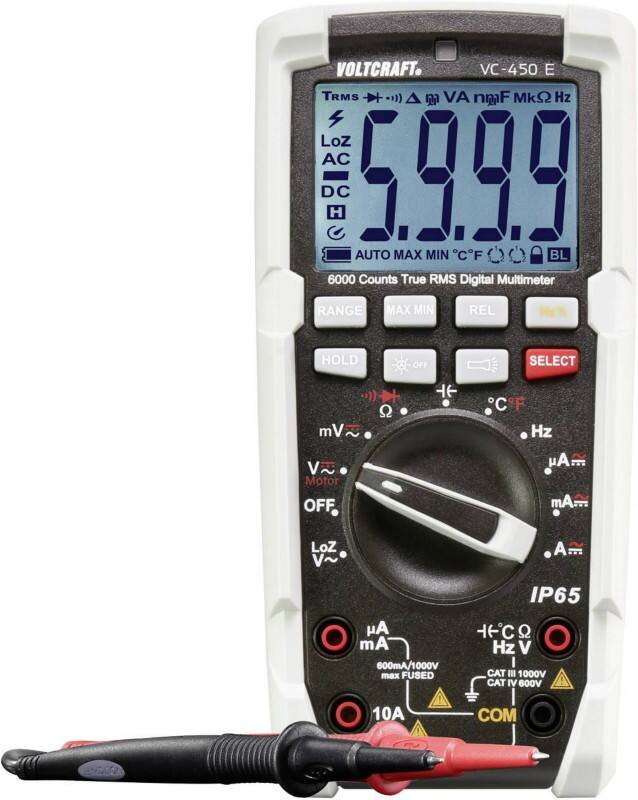 Voltcraft Tragbares Multimeter VC-450 E Stromversorgung: Batterie Test Typ: Spannung, Strom, Widerstand, Frequenz, Kapazität, Temperatur