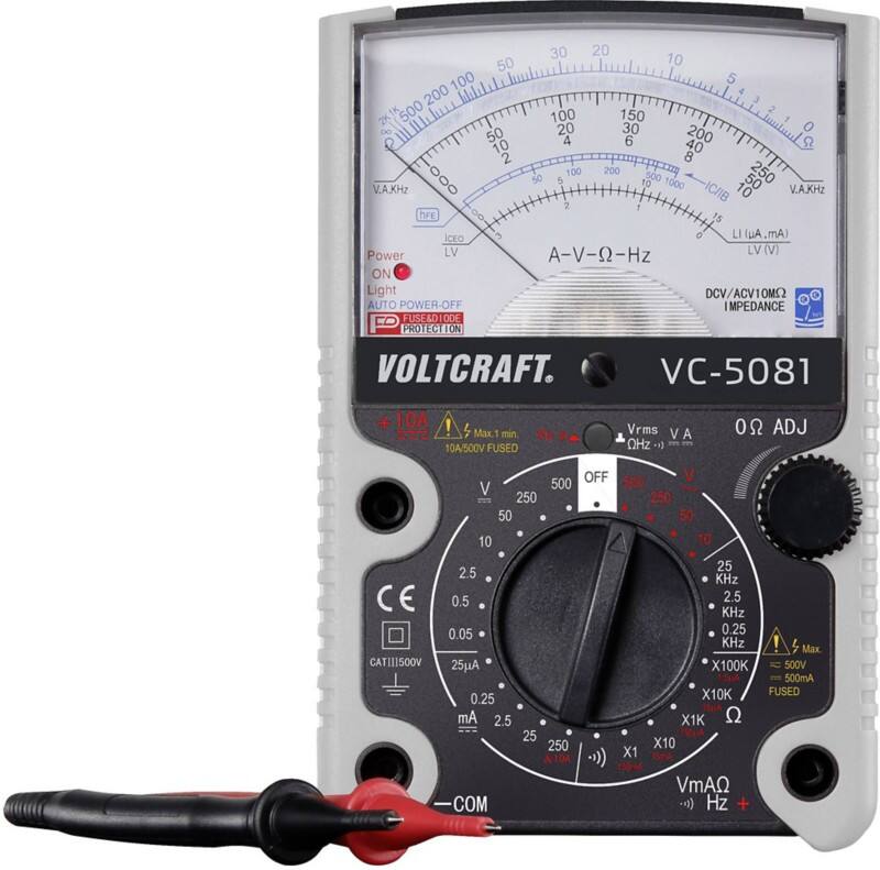 Voltcraft Tragbares Multimeter VC-5081 Stromversorgung: Batterie Test Typ: Spannung, Strom, Widerstand, Frequenz