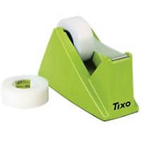 TIXO 56041-00001-01 Klebeband und Tischabroller 5 (B) x 15 (T) x 9,5 (H) cm Grün, Transparent