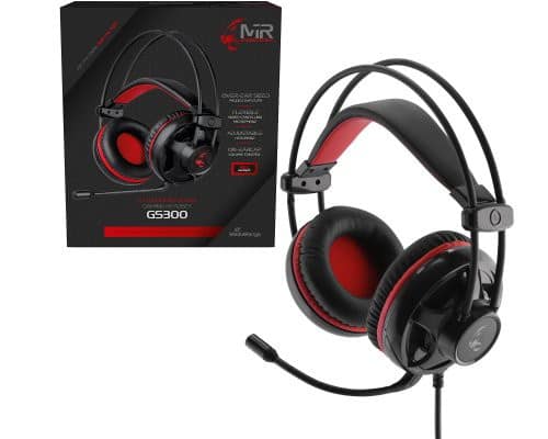 MediaRange Verkabelt Kopfhörer Over-Ear 3.5 mm Jack Noise Cancelling Microphone Mit Mikrofon Stereo MRGS300 Rot, Schwarz