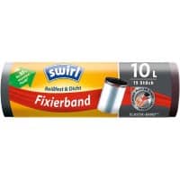 Swirl Fixierband Müllbeutel 10 L  Schwarz 15 Stück