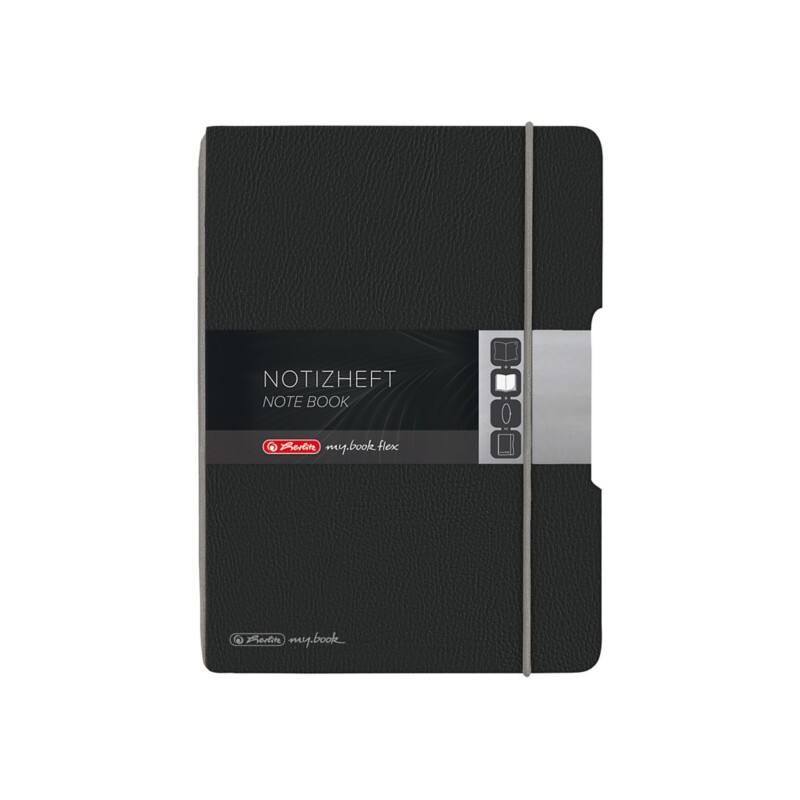 Herlitz Notizbuch A5 Gepunktet Kunstleder Schwarz