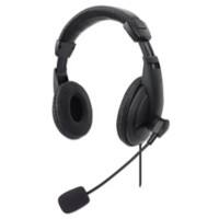 Manhattan Verkabelt Stereo Headset Kopfbügel Nein USB  Schwarz