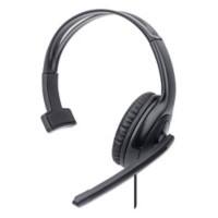 Manhattan Verkabelt Mono Headset Kopfbügel Nein USB  Schwarz