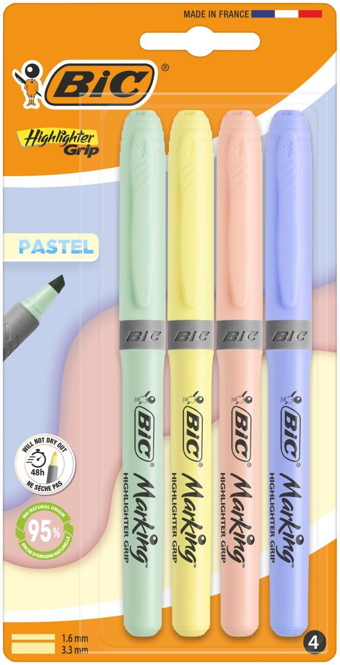 BIC Textmarker Gemischt Mittelere Keilspitze 1,6 mm 4 Stück