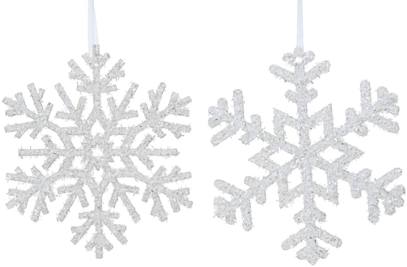 DECORIS Christbaumkugel Weiße Schneeflocke 20 cm