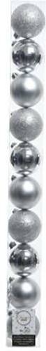 DECORIS Bruchsichere Christbaumkugel Silber 6 cm 10 Stück