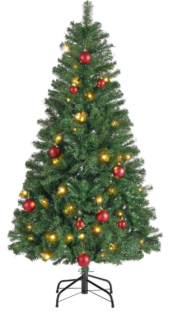 SONGMICS Künstlicher Weihnachtsbaum mit Lichterkette 150 cm