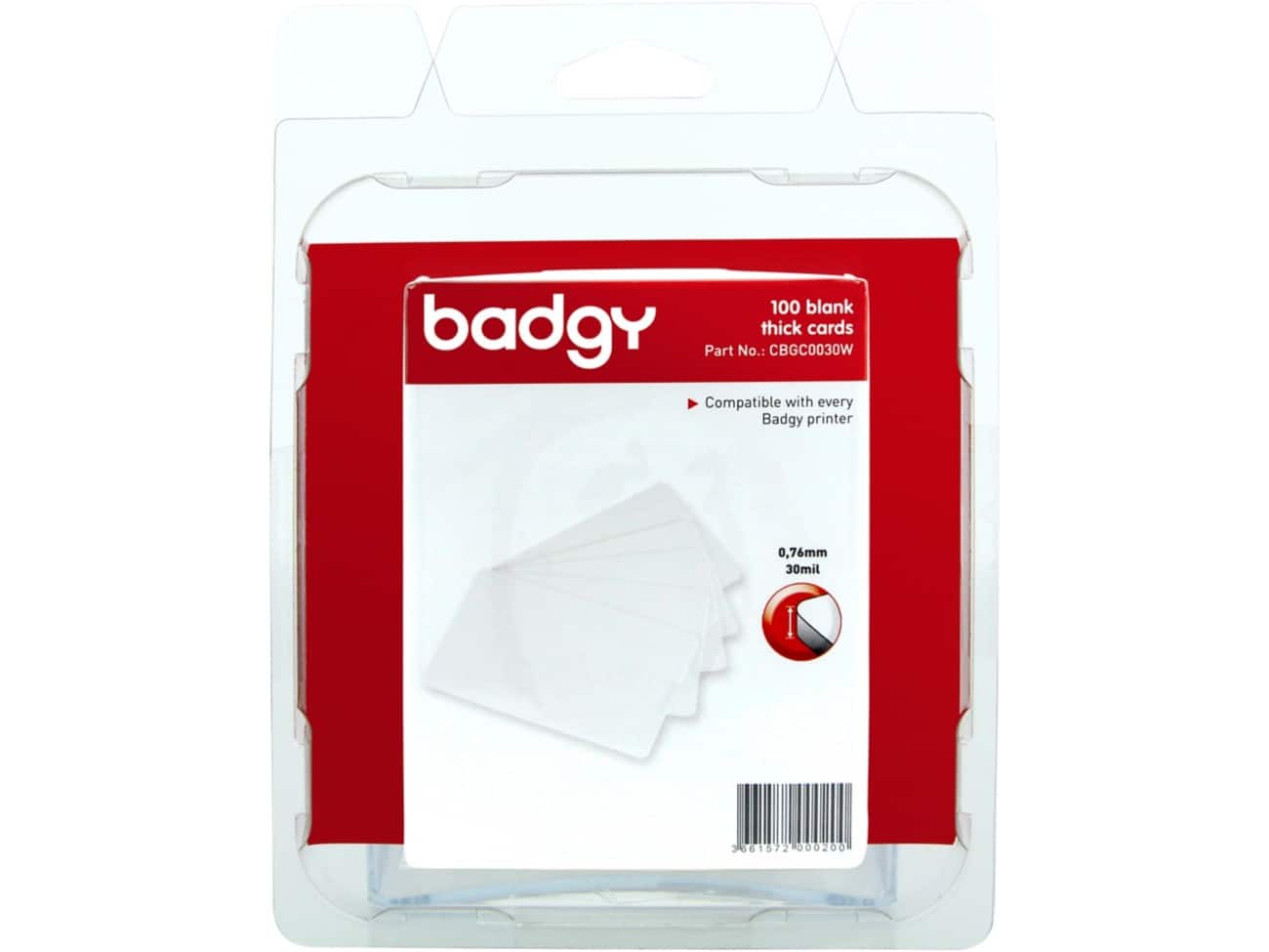 Evolis Badgy Karten CBGC0030W 148 x 58 cm 100 Stück
