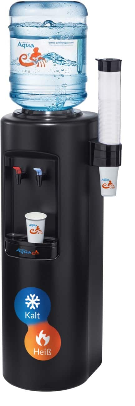 Mister Aqua Wasserspender Atlantic Schwarz Kaltes und heißes Wasser