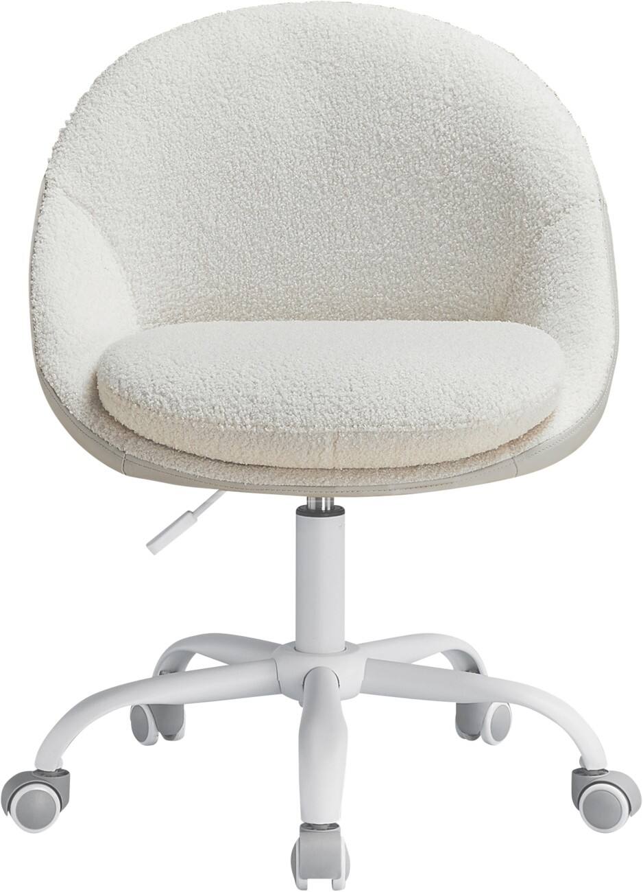 SONGMICS Lenna Bürostuhl Wippmechanik Ohne Armlehnen Höhenverstellbarer Sitz Beige max. 110 kg