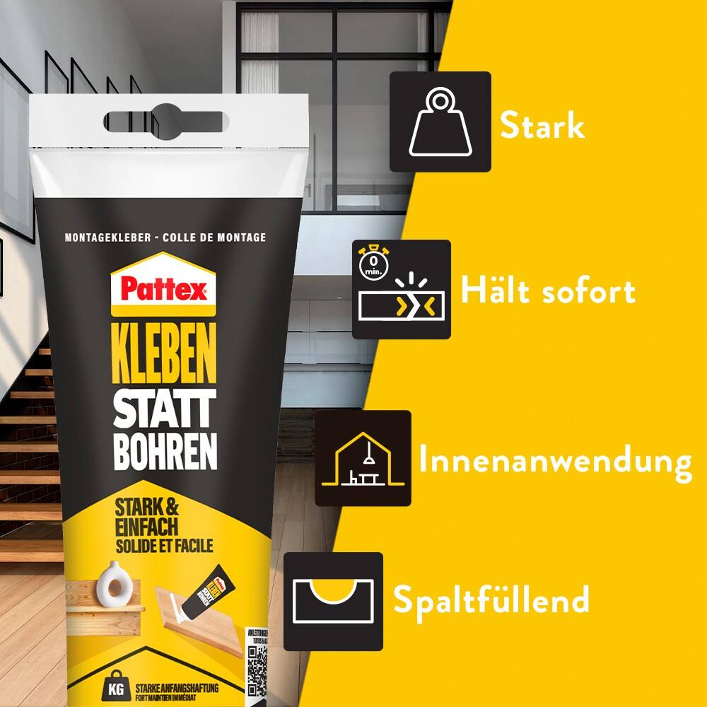 Pattex Kleben statt Bohren Alleskleber Weiß 250 g